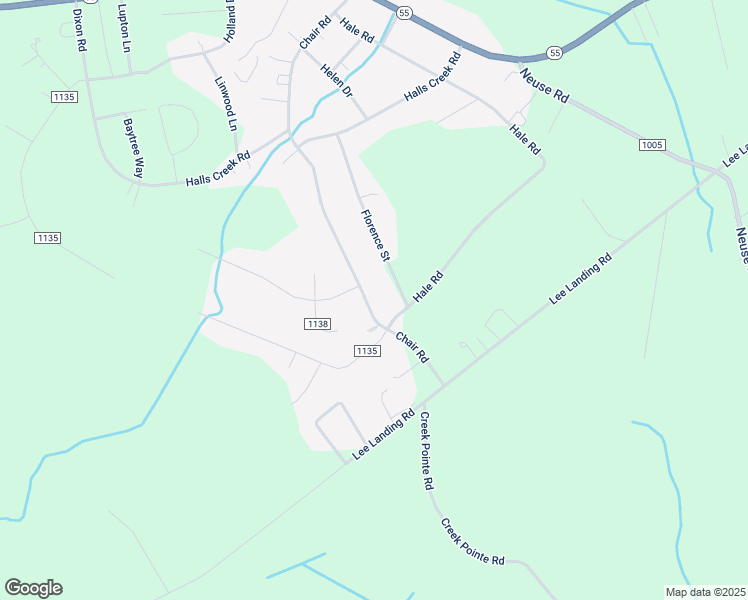 map of restaurants, bars, coffee shops, grocery stores, and more near 865 Chair Road in New Bern