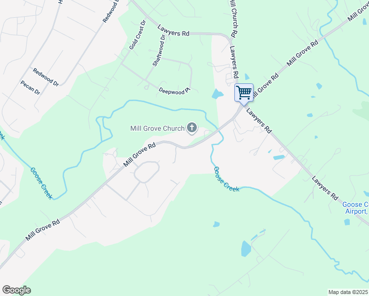 map of restaurants, bars, coffee shops, grocery stores, and more near 7306 Mill Grove Road in Indian Trail