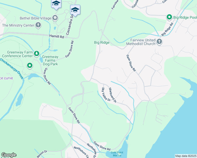 map of restaurants, bars, coffee shops, grocery stores, and more near 1607 Starboard Drive in Chattanooga