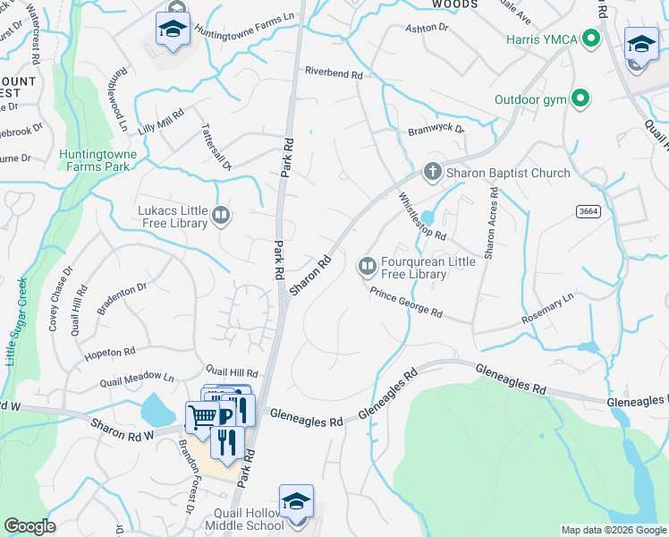 map of restaurants, bars, coffee shops, grocery stores, and more near in Charlotte