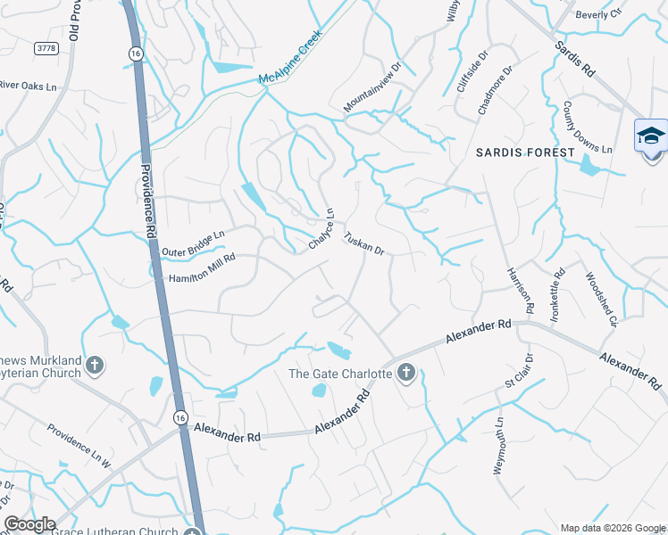 map of restaurants, bars, coffee shops, grocery stores, and more near 1903 Lynbridge Drive in Charlotte