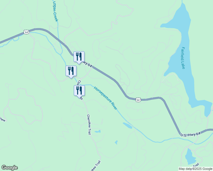 map of restaurants, bars, coffee shops, grocery stores, and more near 200 River Run in Sapphire
