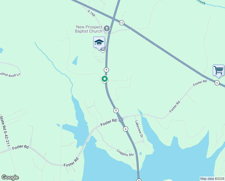 map of restaurants, bars, coffee shops, grocery stores, and more near 9080 South Carolina 9 in Inman