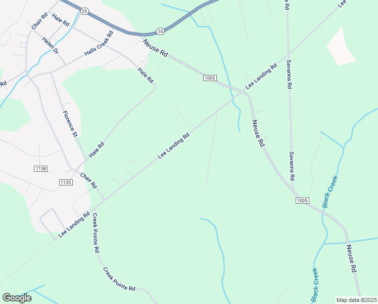 map of restaurants, bars, coffee shops, grocery stores, and more near 1177 Lee Landing Road in New Bern
