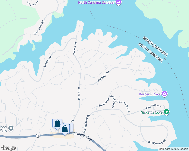 map of restaurants, bars, coffee shops, grocery stores, and more near 5085 Watersail Way in Clover