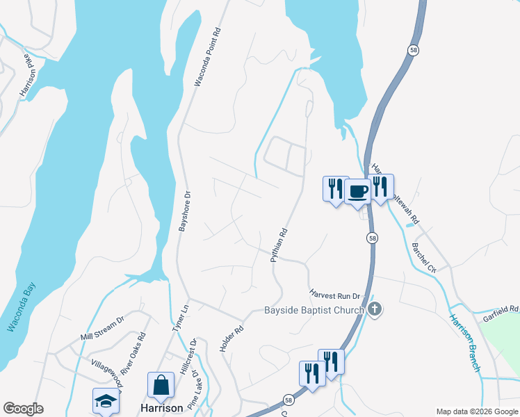 map of restaurants, bars, coffee shops, grocery stores, and more near 7108 Barleyfield Drive in Harrison