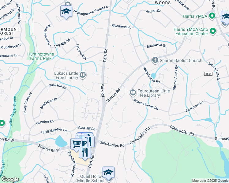 map of restaurants, bars, coffee shops, grocery stores, and more near 5903 Tyndale Avenue in Charlotte