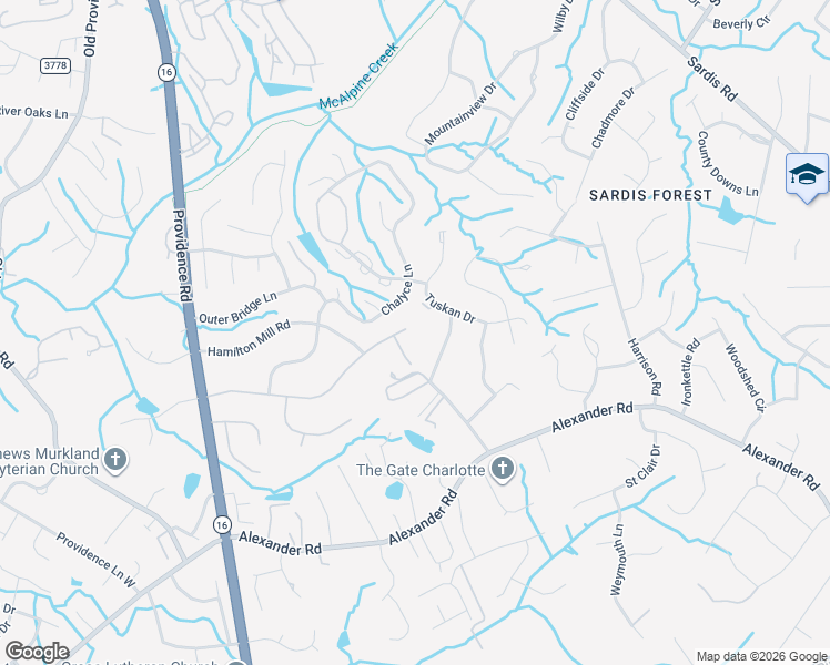 map of restaurants, bars, coffee shops, grocery stores, and more near 1903 Lynbridge Drive in Charlotte