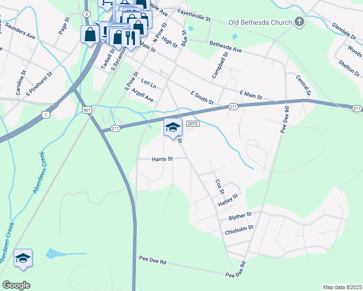 map of restaurants, bars, coffee shops, grocery stores, and more near 315 Keyser Street in Aberdeen