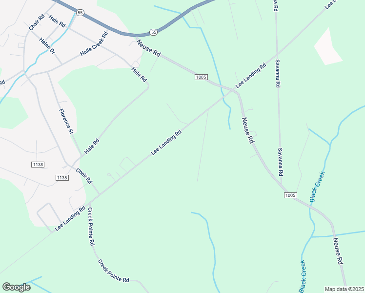 map of restaurants, bars, coffee shops, grocery stores, and more near 1177 Lee Landing Road in New Bern