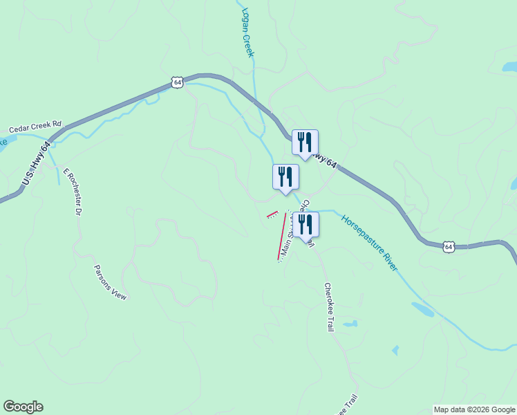 map of restaurants, bars, coffee shops, grocery stores, and more near 35 Hammermill Drive in Sapphire