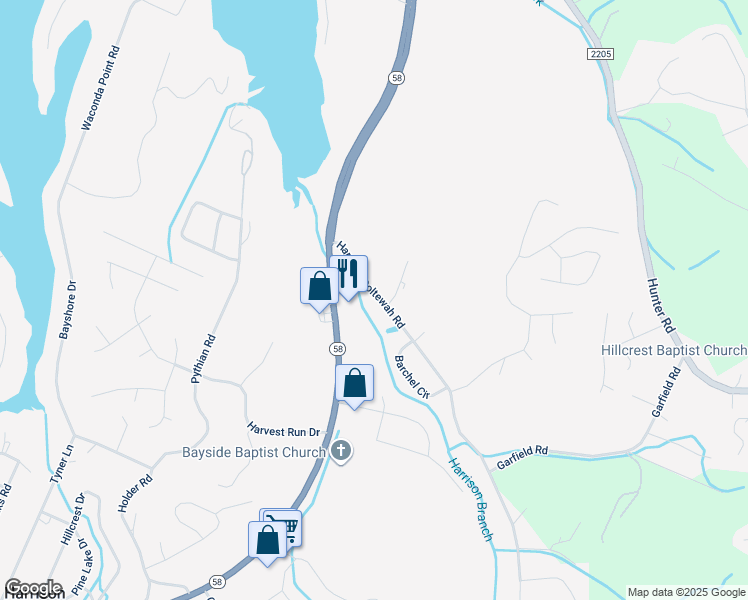 map of restaurants, bars, coffee shops, grocery stores, and more near 6333 Harrison Ooltewah Road in Harrison
