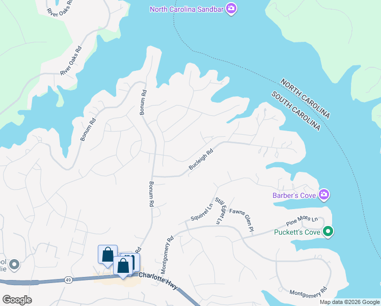 map of restaurants, bars, coffee shops, grocery stores, and more near 5085 Watersail Way in Clover