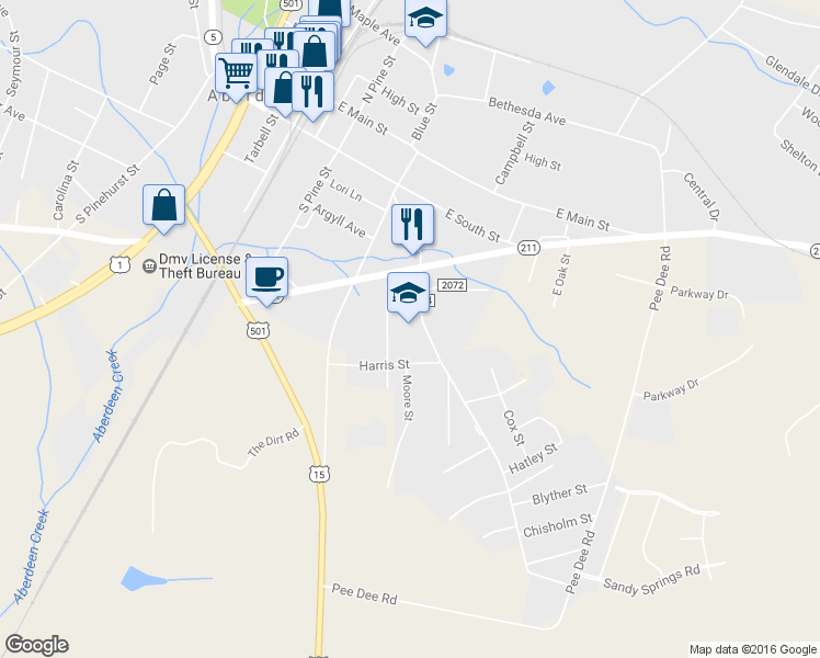 map of restaurants, bars, coffee shops, grocery stores, and more near 310 Keyser Street in Aberdeen