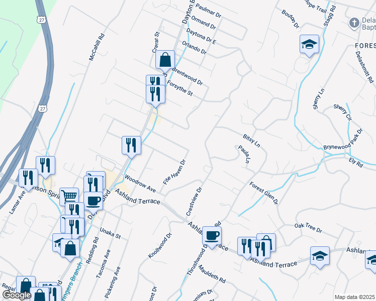 map of restaurants, bars, coffee shops, grocery stores, and more near 199 Narragansette Avenue in Red Bank