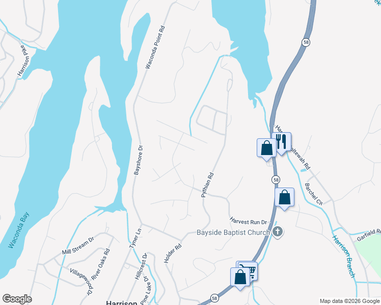 map of restaurants, bars, coffee shops, grocery stores, and more near 7108 Barleyfield Drive in Harrison