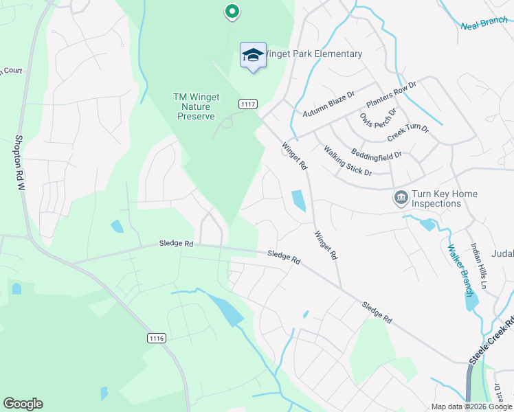 map of restaurants, bars, coffee shops, grocery stores, and more near 13311 Winslow Hills Drive in Charlotte