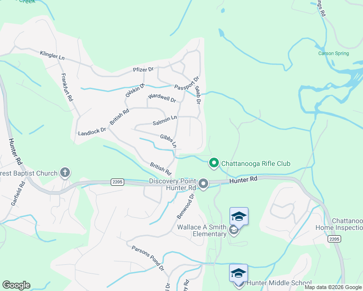 map of restaurants, bars, coffee shops, grocery stores, and more near 7050 Mule Deer Place in Ooltewah