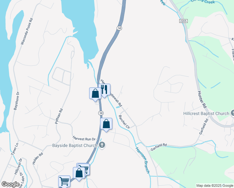 map of restaurants, bars, coffee shops, grocery stores, and more near 6333 Harrison Ooltewah Road in Harrison