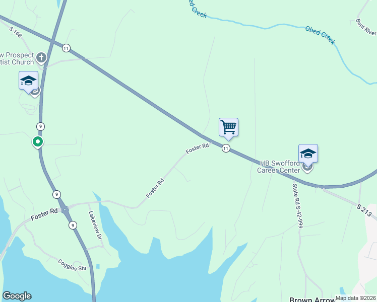 map of restaurants, bars, coffee shops, grocery stores, and more near 2700 Foster Road in Inman