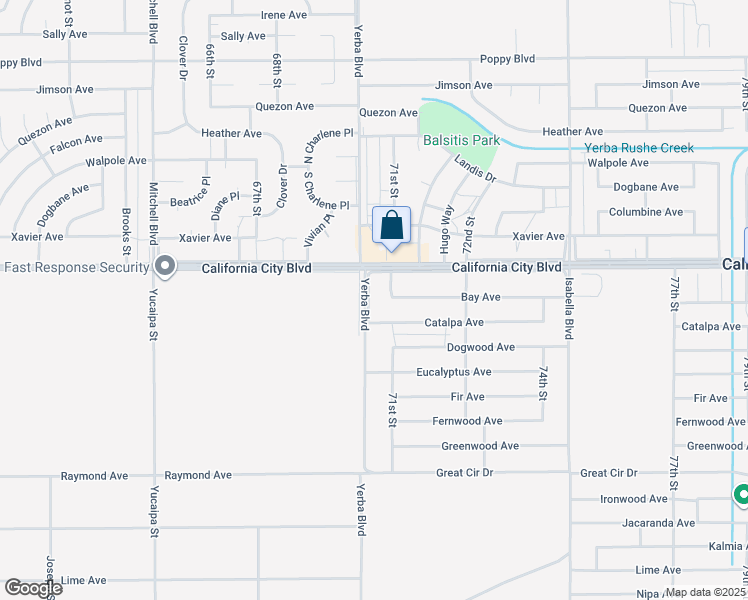 map of restaurants, bars, coffee shops, grocery stores, and more near 20930 Yerba Boulevard in California City