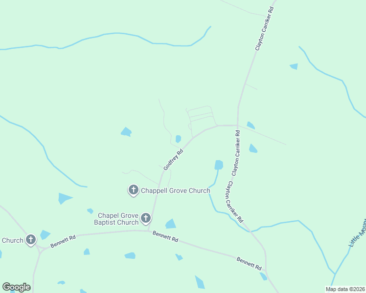 map of restaurants, bars, coffee shops, grocery stores, and more near 172 Godfrey Road in Ellerbe