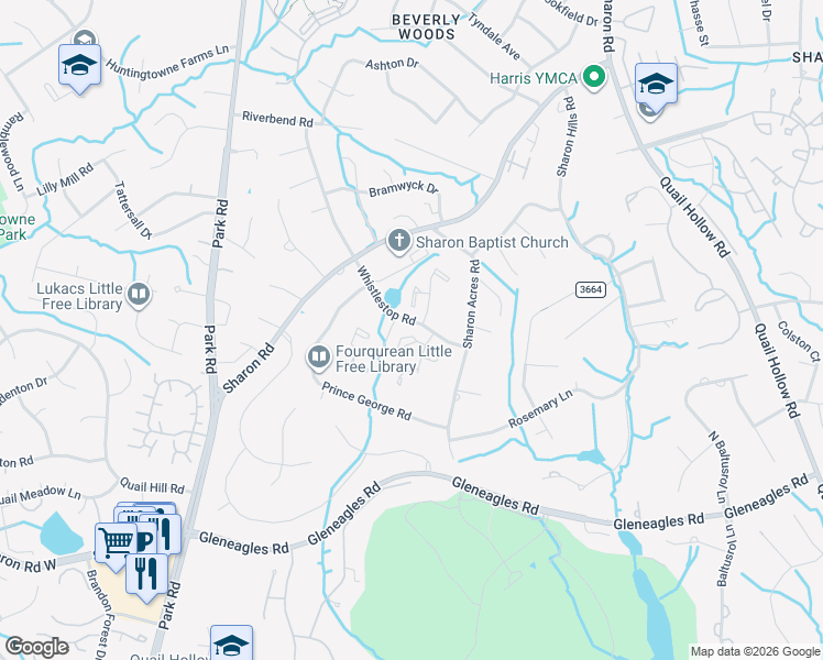 map of restaurants, bars, coffee shops, grocery stores, and more near in Charlotte