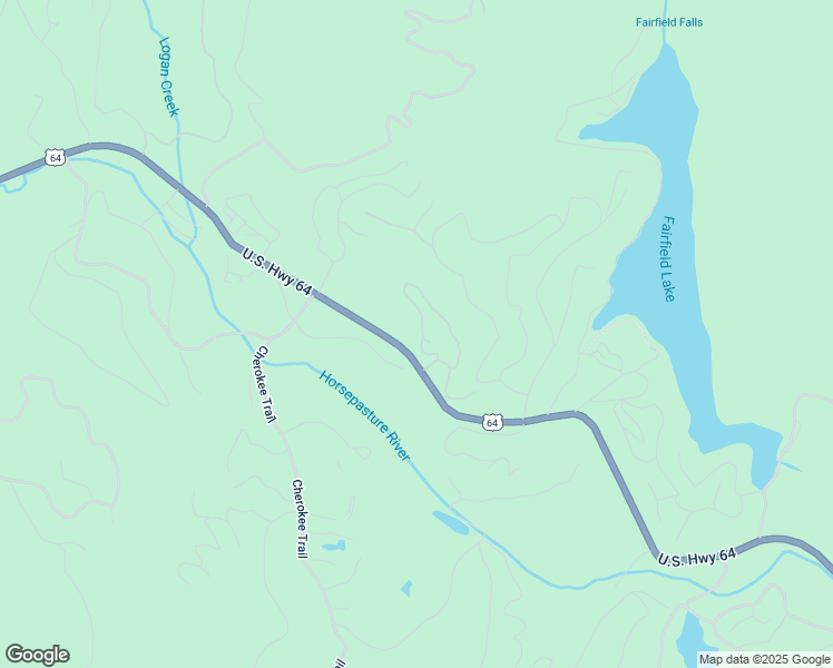 map of restaurants, bars, coffee shops, grocery stores, and more near 348 Foggy Mountain Road in Sapphire
