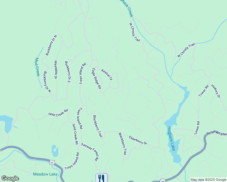 map of restaurants, bars, coffee shops, grocery stores, and more near 197 Bird Nest Road in Sapphire
