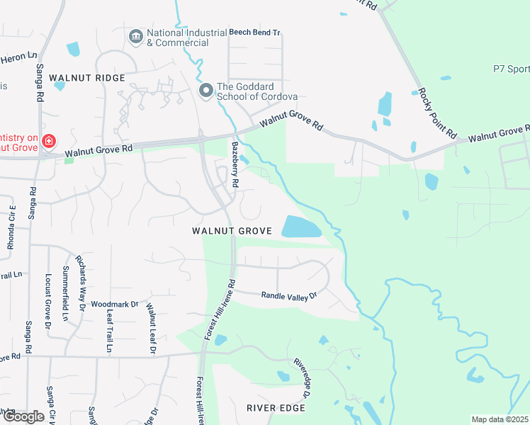 map of restaurants, bars, coffee shops, grocery stores, and more near 36 Bazeberry Road in Memphis