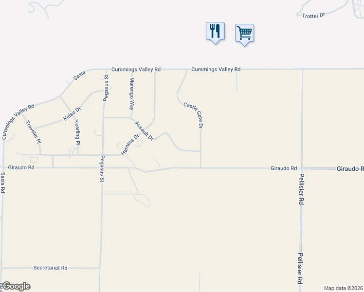 map of restaurants, bars, coffee shops, grocery stores, and more near 27100 Assault Drive in Tehachapi