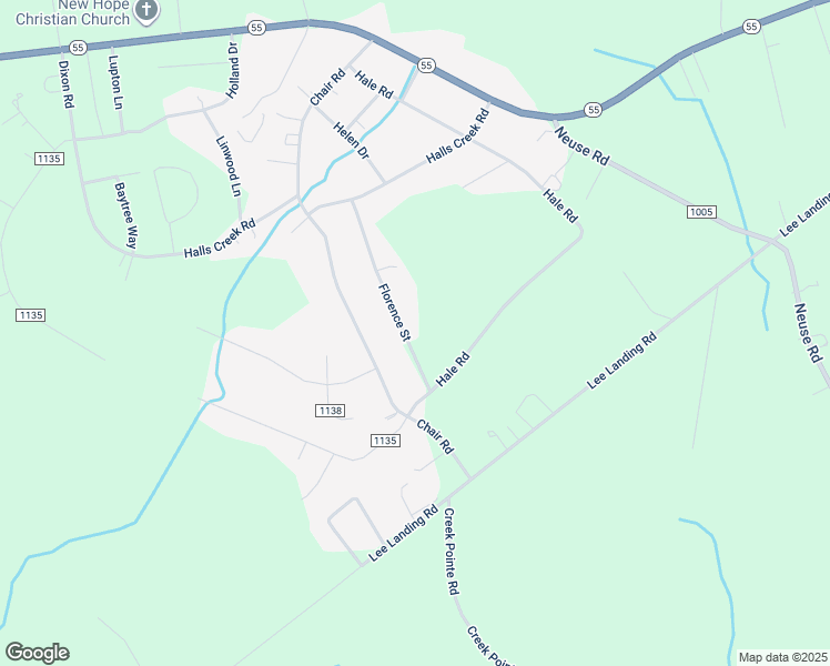 map of restaurants, bars, coffee shops, grocery stores, and more near 321 Florence Street in New Bern