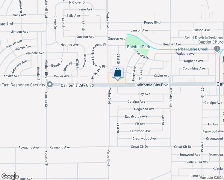 map of restaurants, bars, coffee shops, grocery stores, and more near 20930 Yerba Boulevard in California City