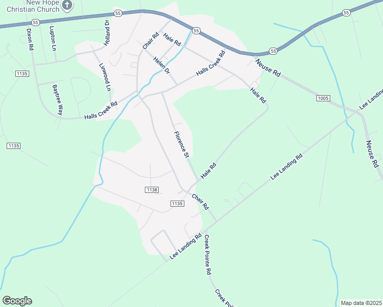 map of restaurants, bars, coffee shops, grocery stores, and more near 321 Florence Street in New Bern