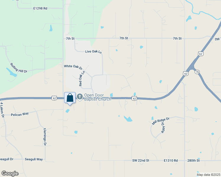 map of restaurants, bars, coffee shops, grocery stores, and more near 1288 Blackjack Circle in Blanchard
