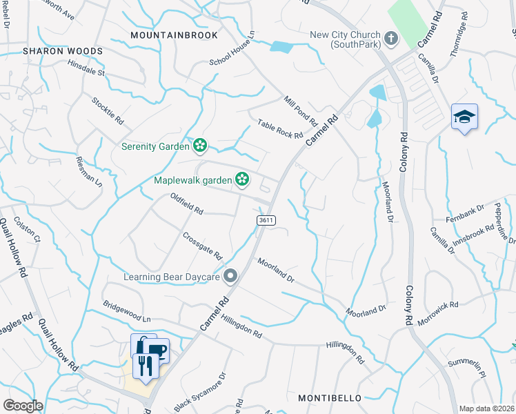 map of restaurants, bars, coffee shops, grocery stores, and more near in Charlotte