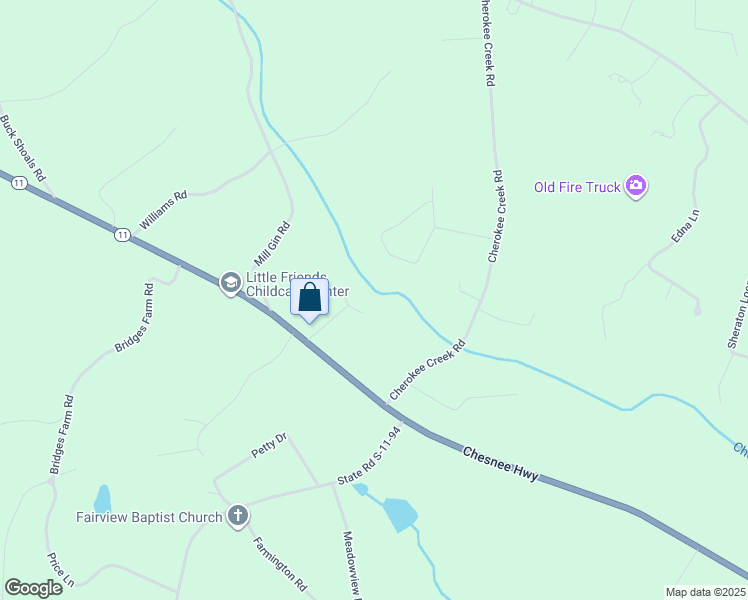 map of restaurants, bars, coffee shops, grocery stores, and more near 42 East Fowler Farm Road in Gaffney