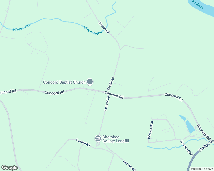 map of restaurants, bars, coffee shops, grocery stores, and more near 1015 Concord Road in Gaffney