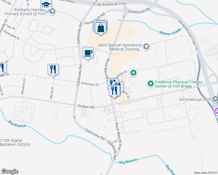 map of restaurants, bars, coffee shops, grocery stores, and more near 2658 Reilly Road in Fort Bragg