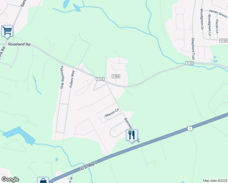 map of restaurants, bars, coffee shops, grocery stores, and more near 157 Batchelor Farm Road in Aberdeen