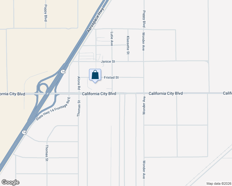map of restaurants, bars, coffee shops, grocery stores, and more near California City Boulevard in Mojave