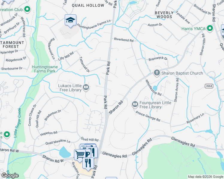 map of restaurants, bars, coffee shops, grocery stores, and more near in Charlotte