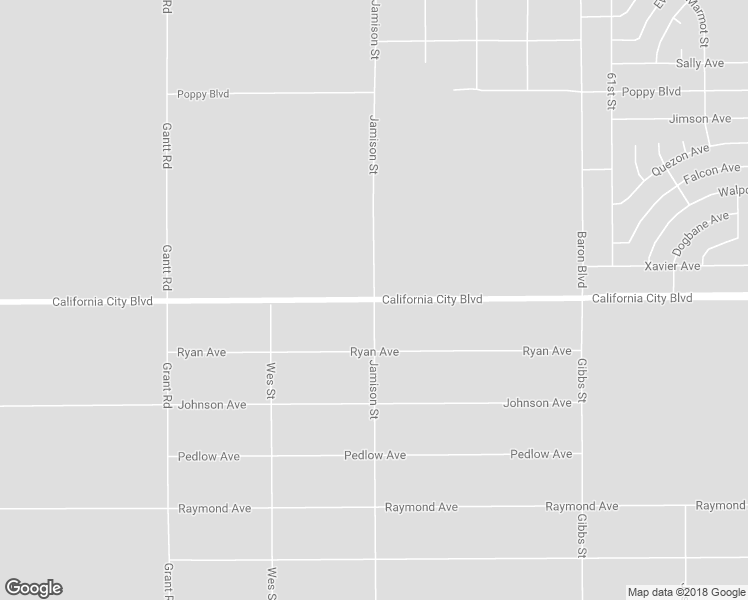 map of restaurants, bars, coffee shops, grocery stores, and more near Jamison Street in California City