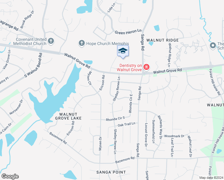 map of restaurants, bars, coffee shops, grocery stores, and more near 8644 Chris Suzanne Circle in Memphis