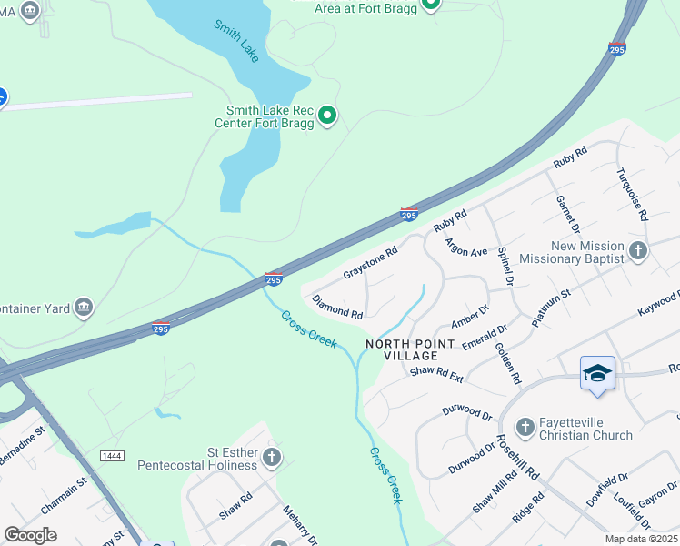 map of restaurants, bars, coffee shops, grocery stores, and more near 1556 Graystone Road in Fayetteville
