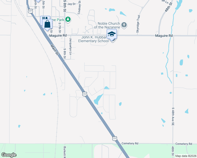 map of restaurants, bars, coffee shops, grocery stores, and more near 1125 Ironstone Drive in Noble