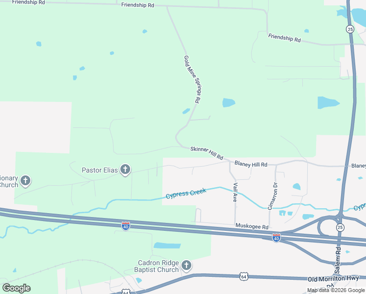 map of restaurants, bars, coffee shops, grocery stores, and more near 6 Gold Mine Springs Road in Conway
