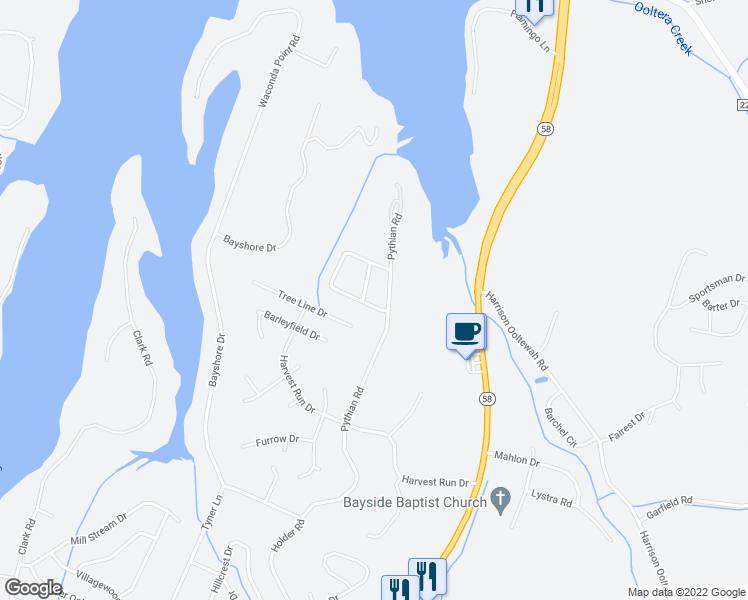 map of restaurants, bars, coffee shops, grocery stores, and more near 6421 Pythian Road in Harrison