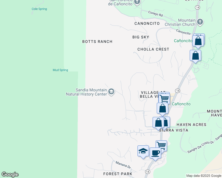 map of restaurants, bars, coffee shops, grocery stores, and more near 60 Columbine Lane in Cedar Crest