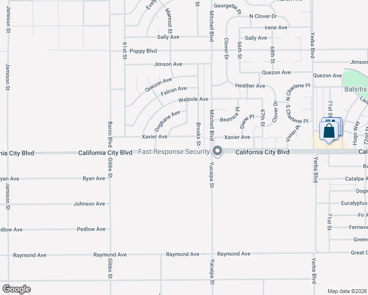 map of restaurants, bars, coffee shops, grocery stores, and more near in California City